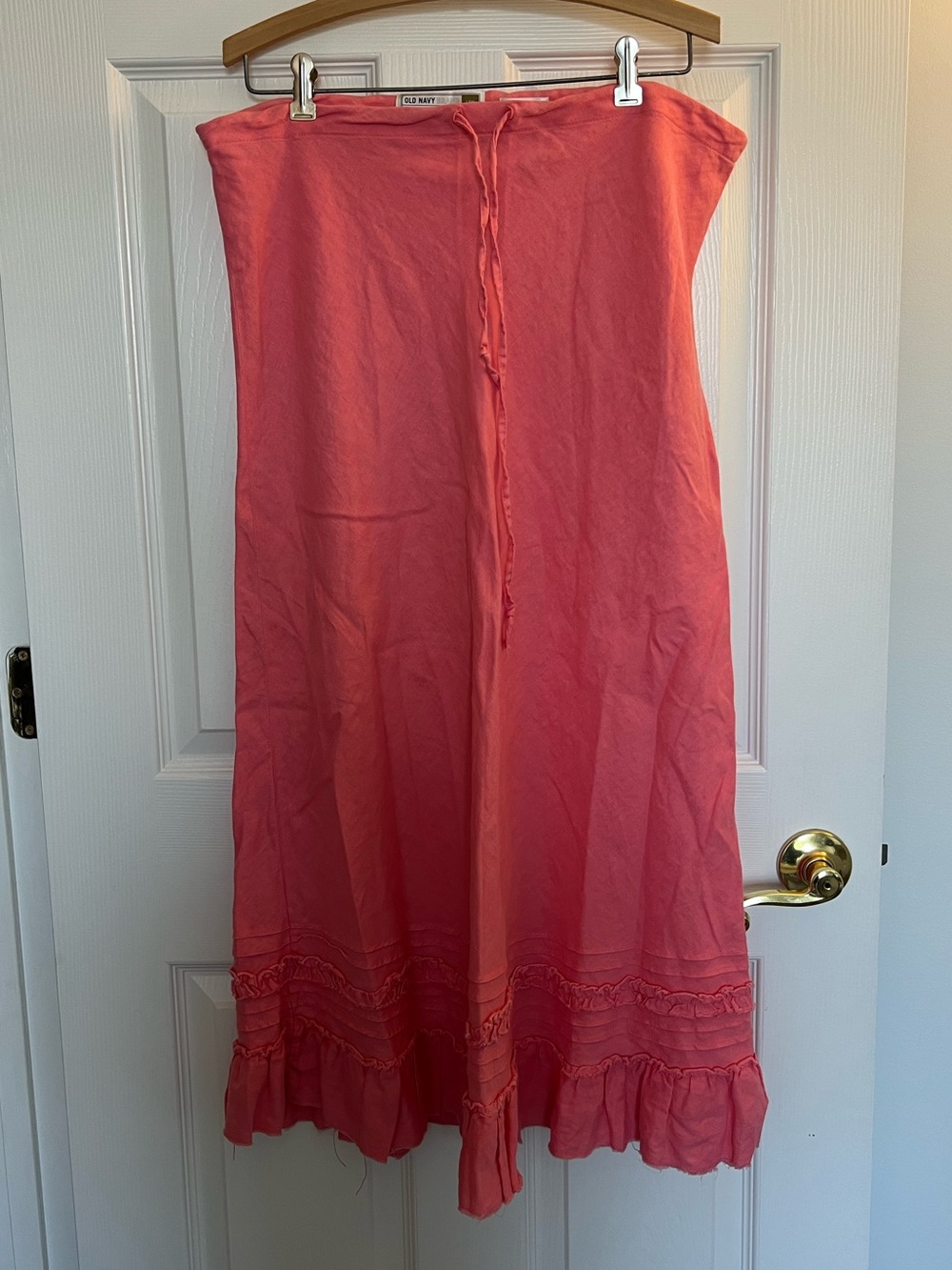 Vintage Y2K 100% Linen Old Navy Pink Skirt
